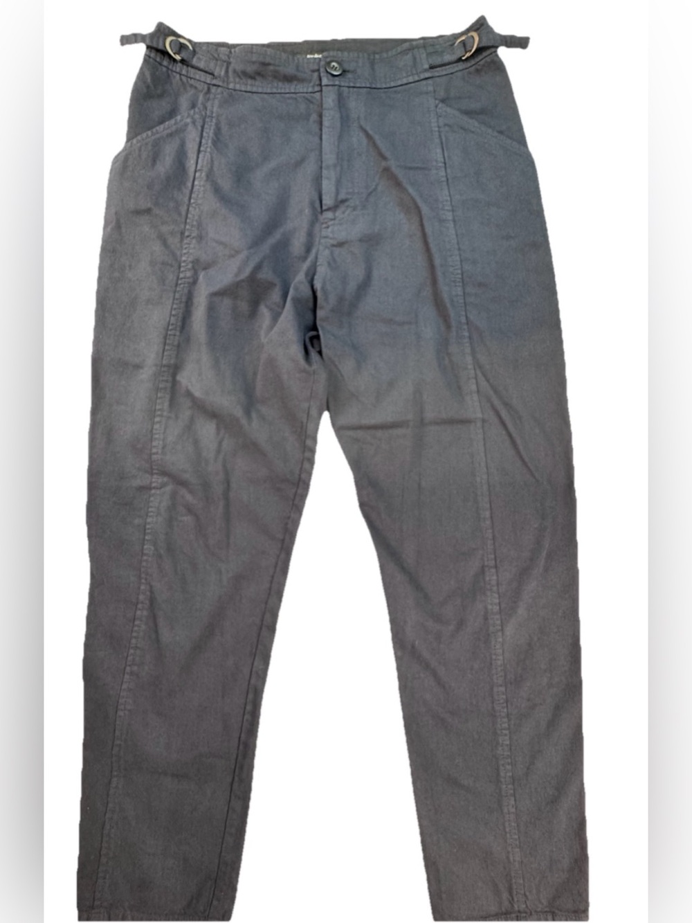 Pas De Calais Men Pant Size 36 Inseam 27 Cotton Blue Slacks Buckle Waist Japan